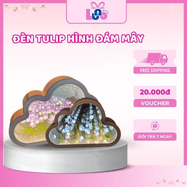 Đèn ngủ gắn hoa tulip Luno Gifts